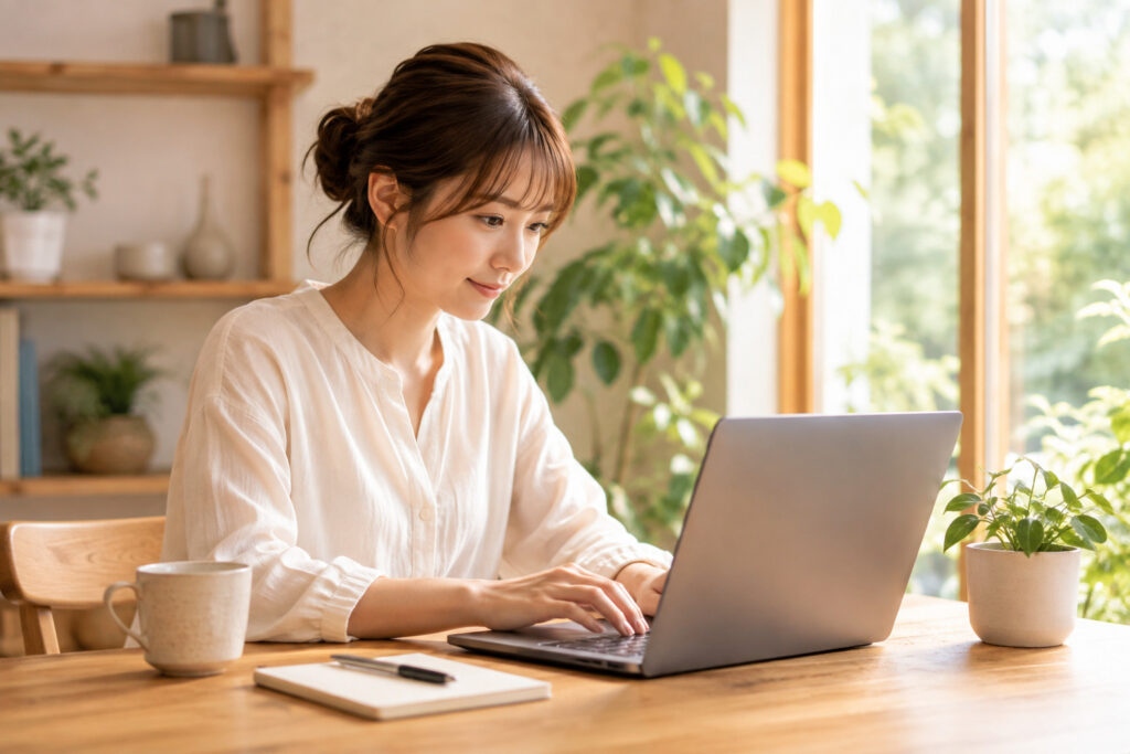 未経験からコーディングを学ぶ女性のイメージ